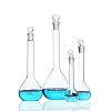 Class A, Capacity Flask, 20ML Capacity, Grinding Stopper, Printed Blue Markings and Marking Spots, Borosilicate Glass, Laboratory Glassware Kit 20ml
