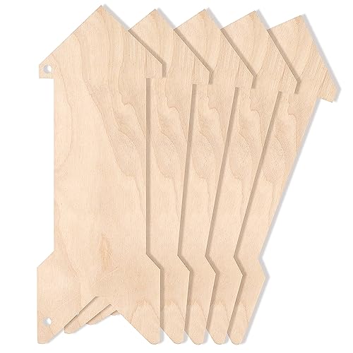 Creative Deco 5 x Pendentif en Forme de Flèches | 30x11cm | Découpes en Bois Contreplaqués Non Peints | Decoration à Accrocher | Parfait pour Cadeau,...