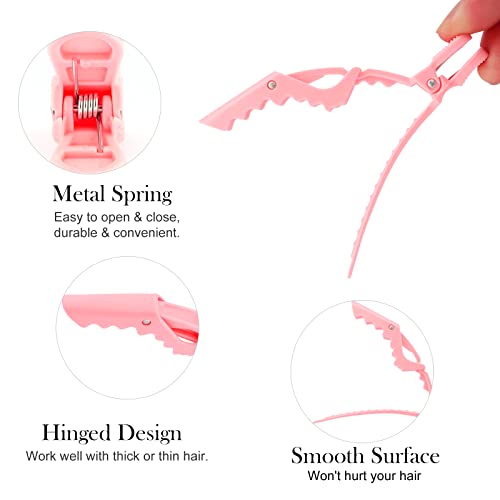 Ondder 14 Pack Pink Alligator Hair Clips For Styling Sectioning Larger Salon Pro Hair Clips For Barber Clips For Hair Coloring, Cutting, Sectioning Big Gator Cutting Hair Clips Salon Alligator Clips For Hair, Hair Styling Accessories For Women Men Girls Teens #TOP3