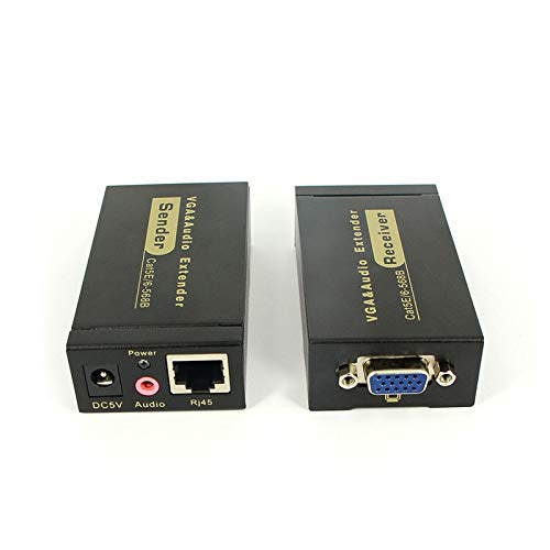 Gimax VGA extender 100M, vga - rj45 transmitter, audio and video synchronization single cable to VGA transmission enhancer