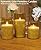 ACROSS Amber Gold Flameless Candles with Remote Control, Battery Operated Candles LED Pillar Fake Candle with Timer, 4'' 5'' 6'' Candles Set of 3 Pack.