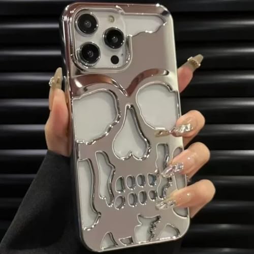 Coque iPhone 13 Pro mate plaqué argent au design ajouré minimaliste