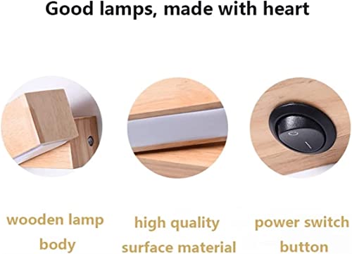 Aplique de pared LED de madera giratorio e interruptor manual integrado 7