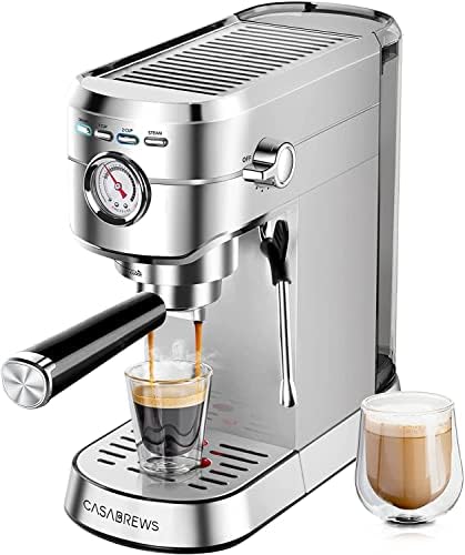 Espresso Machine 20 Bar, Professional Espresso Maker with Milk Frother Steam Wand, Compact Espresso Coffee Machine with 34oz Removable Water Tank for Cappuccino, Latte, Macchiato, Gift for Dad or Mom