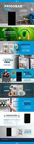 Frigobar 93L Midea (Preto, 127V)