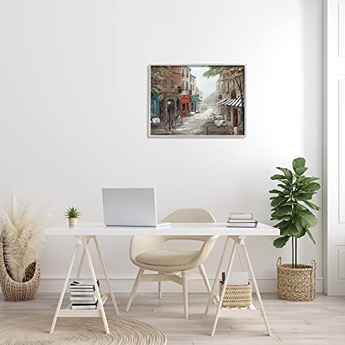 Image of 'Classic European Urban Street Vintage Bistro'| Framed Giclee Art | Stupell Industries | Gray, 30 x 24 Inches, Easy to Hang and Sturdy, Made in USA, by Ruane Manning