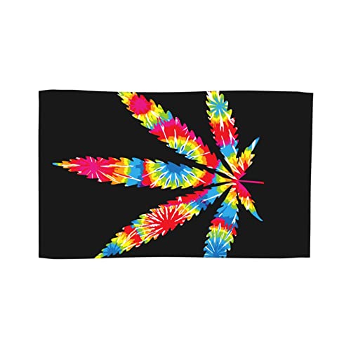 Microfiber Beach Towels Tie Dye Marijuana Leaf Weed Towel, Oversized, Quick Dry (31" X 51") Sand Proof, Absorbent, Compact, Beach Blanket, Lightweight Towel For The Swimming, Sports, Beach, Gym #TOP7