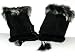 Black fingerless fur gloves pair