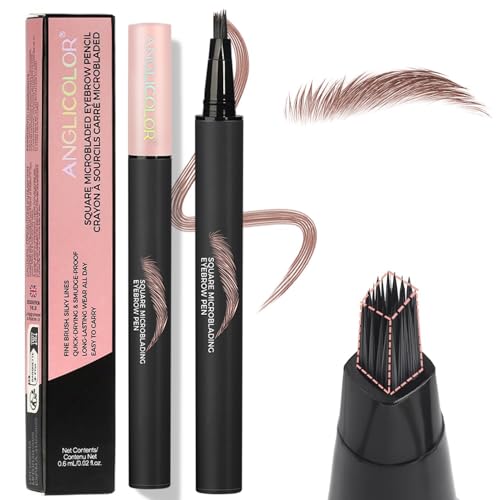 Eyebrow Pencil, Ruicen Eyebrow Pen with Brow-Fection Angled Brush, Wild Natural Brow Pencil for Realistic Hair-Like Brows, Easy to Color, Waterproof, Lasts All Day - 02# MOCHA