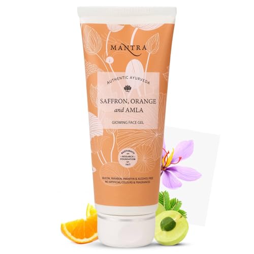 Image of Mantra Herbal Saffron, Orange And Amla Glowing Face Gel - 50 ml | Helps to Reduce Tanning, Pigmentation, Spots and Marks on Face