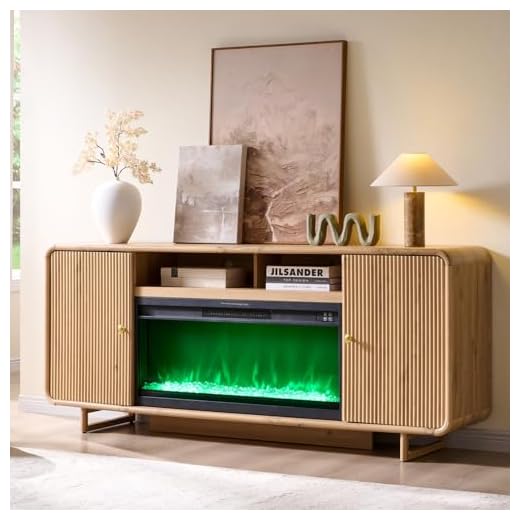 Modern 70" Fireplace TV Stand with Shelves