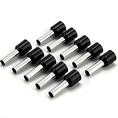 Image of 200 Pcs Wire Ferrules Kit 8 AWG Ferrule Connectors End Terminal E10-12 Insulated Ferrule Pin Cord End Terminal for Car Audio, Electronics, Communication Equipment (100 Black + 100 Red)