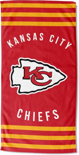 Image of NORTHWEST NFL Kansas City Chiefs Unisex-Adult Beach Towel, 30 inch x 60 inch, Stripes (Pack of 6)