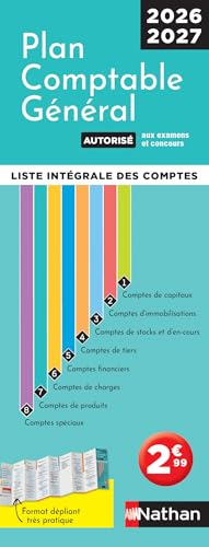 Plan comptable général 2026/2027 - PCG autorisé aux examens et concours - Liste intégrale des comptes