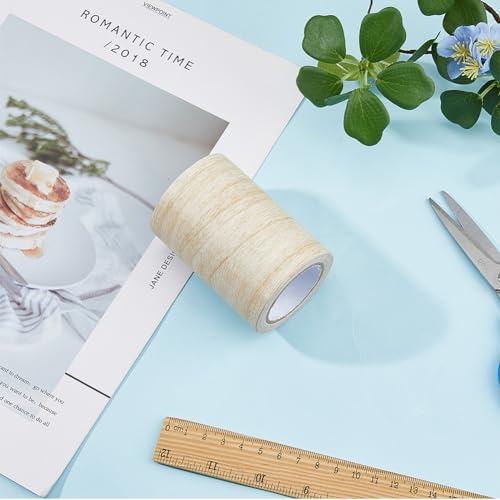 Image of Self Adhesive Wood Grain Repair Patch 3inchx15feet Wood Grain Tapes Durable Multi-Use Adhesive Patch Wood Colored Stickers Upholstery Wood Duct Tape for Doors Floor Furniture
