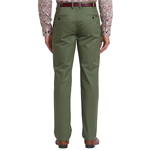 Image of Park Avenue Men Super Slim Fit Solid Pattern Cotton Spandex Blend Flat Front Formal Chinos