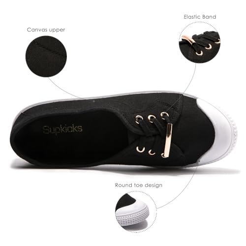 Women's Slip on Canvas Sneakers Low Top Comfort Walking Shoes Casual PU Sneakers Fashion Tennis Shoes4