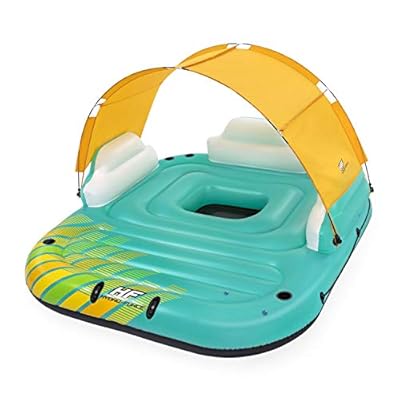Sunny Lounge Island 300x275 cm – Badeinsel für 5 Personen mit Getränkehaltern und Sonnendach – Urlaub auf PVC!