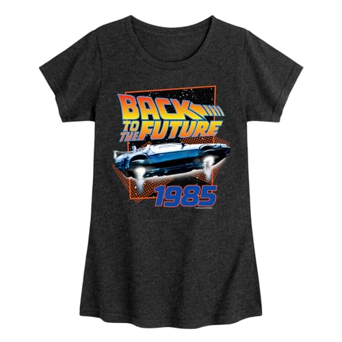 HYBRID APPAREL Back to The Future - 1985 Flying Delorean - Toddler & Youth Girls Short Sleeve Graphic T-Shirt