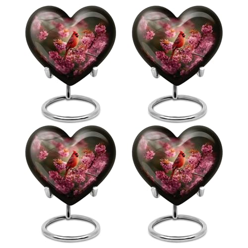 Image of Cardinal Bird Urn Decorative Urn for Male & Female 3 Inch 4 Qty | Burial Urns for Adult Human Ashes Adult Keepsake Cremation Urns