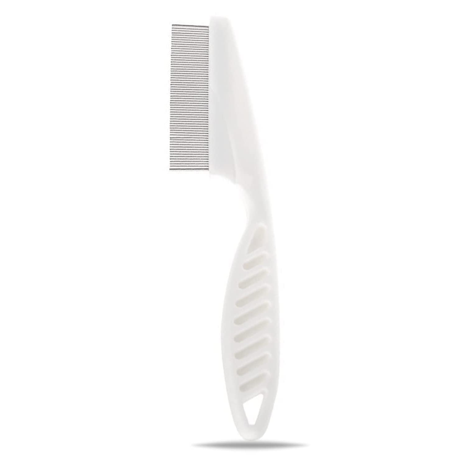 S & S PRODUCTS 1 Piece Long Handle Hair Nit Comb Fine Metal Tooth Remove Head Lice Hair Nit Comb For Adults Kids And Pets (White 18cm)
