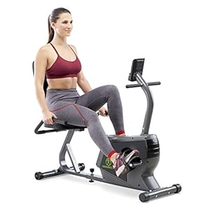 Marcy Recumbent Exercise Bike Adjustable Magnetic Resistance NS-1206R, Grey, One Size