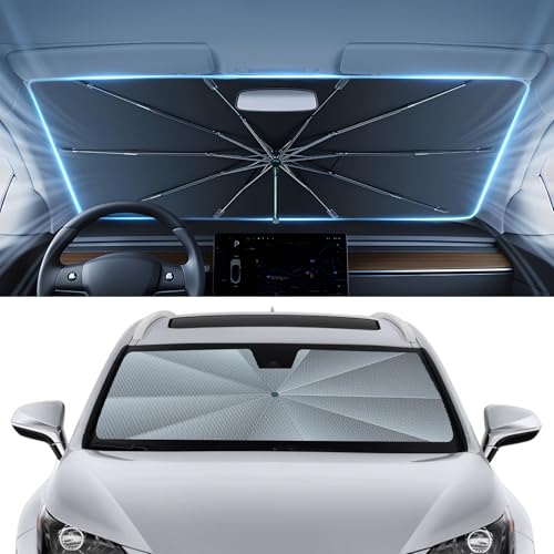 Image of Autorder Windshield Sun Shade Umbrella for 2015-2021 Lexus NX NX300h /NX300 /NX200t Accessories,Upgraded Ice Crystal Material,Easy Setup Umbrella Sunshade for Car Windshield,100% Sun Blocking