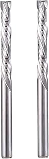 Up & Down Cut Bit 1/8" Shank Compression Bit CNC Spiral Router Bits Carbide End Mills Tungsten Carbide 2 Flutes Milling Cutter for Engraving Milling Woodworking 2PCS