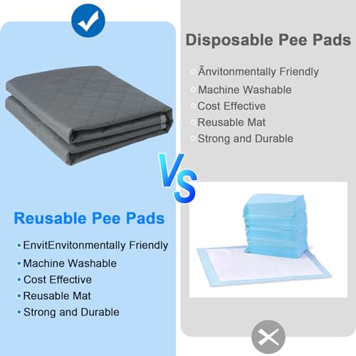 Image of Washable Pee Pads for Dogs 34 inchx36 inch Reusable Puppy Pad Pet Training Pads, Waterproof Mat Non-Slip, Dog Pee Pad Whelping Pads Dog Mat-Playpen,Crate,Sofo,Car,Potty,Bed