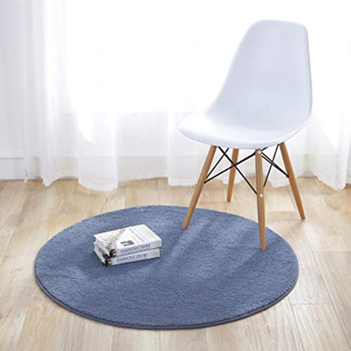 Tapis rond unicolore pour salon et chambre avec base antidérapante