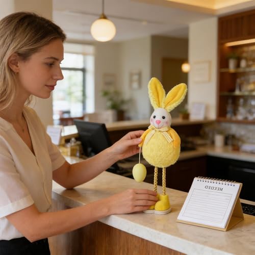 Figurine de lapin de printemps en résine déco de Pâques table