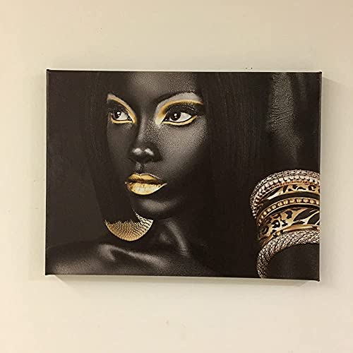 Taomi Black Woman Portrait Artwork Egyptian Queen Gallery Poster Print Living Room Wall Art African Girl Black And Gold Picture Home Office Decor Bedroom Wall Decor Frame 12X16Inch #TOP7