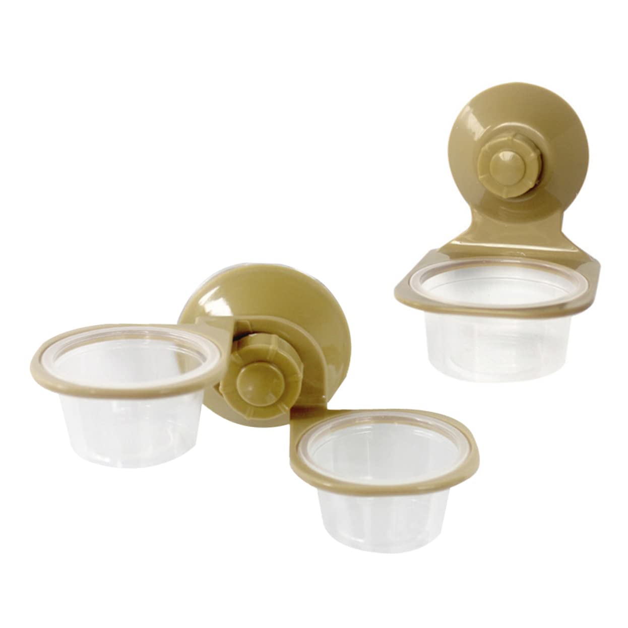 BESPORTBLE 2Pcs Wall Mounted Lizard Food Water Bowls Hanging Feeder Dish for Reptiles Like Gecko Turtle and Snake with Strong Suction for Stable Installation