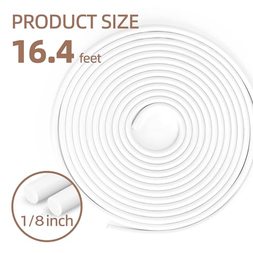 Image of U0U Backer Rod 1 /8 Inch,White Backer Rod Caulk Saver for Gaps and Joint Concrete Filling,16.4Ft Concrete Expansion Joint Filler (1 /8 inch *16.4 feet)
