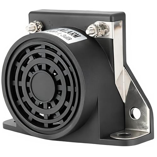 LINGYAO Backup Alarm for Trucks 12V-48V DC 107dB Heavy-Duty Reverse Warning Beeper with Stainless Bracket IP67 Waterproof OSHA Compliant for Commercial Vehicles Semi Truck Forklift RV Van