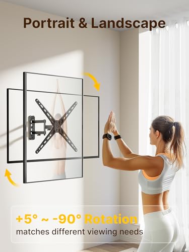 Image of monTEK Full Motion TV Wall Mount Bracket for Most 13-55 Inch LED LCD Flat Screen TVs & Monitors, Swivel Tilt Extension Rotation with Articulating Arms, TV Mount Max VESA 400x400mm, up to 55lbs