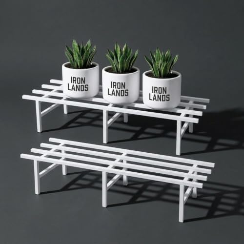 Image of IRON LANDS Metal Pot Stand 72x22x20 Cm | Rust-Proof Matte Powder-Coated Pot Stand for Big Size Plants | Supports Up to 300 Kg| Ideal for Garden Balcony, Outdoor and Indoor Plant Display
