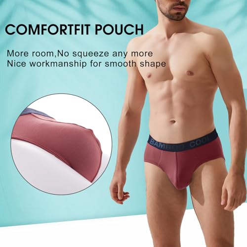 Men's Tagless Briefs Coverd Waistband Comfort Soft Underwear with Contour Pouch Breathable Underpants, Multipacks3