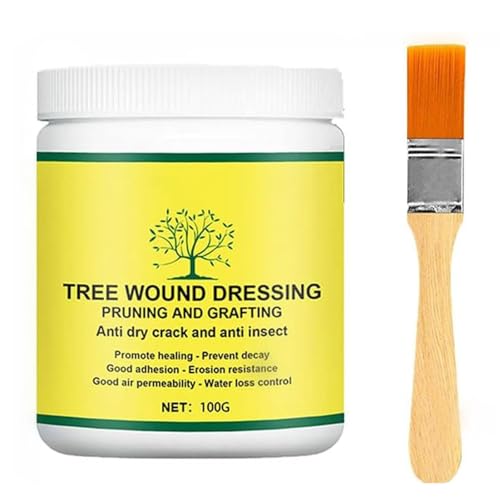 Mastic Cicatrisant Arbre,Cicatrisant Arbre Fruitier,Bonsaï Découpe Pâte,Pâte de Cicatrisation des Plantes,Formation Rapide de Film,pour les Arbres,les Arbres Fruitiers,les Arbustes,100g, avec Brosse