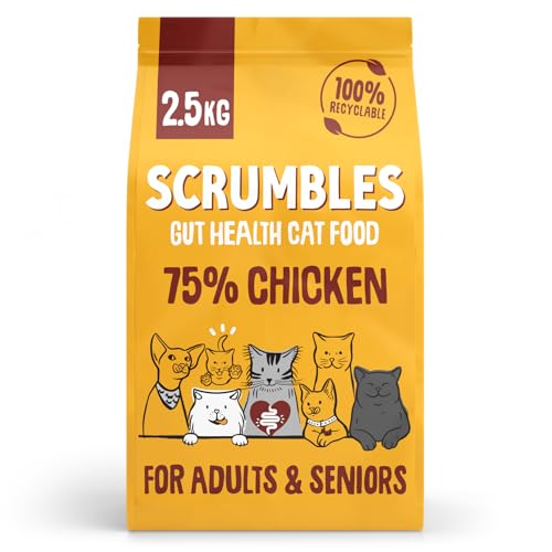 Scrumbles All Natural Dry Cat Food with 75% Chicken High Protein Food For Adults And Seniors 2.5Kg package may vary