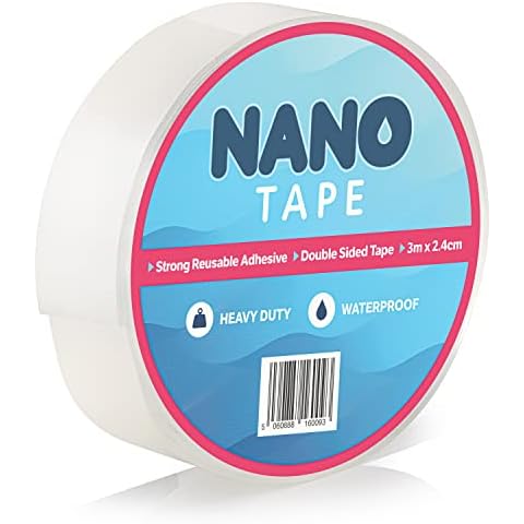 Double Sided Tape, Nano Tape, Double Sided Tape Heavy Duty, Waterproof Tape, Strong Reusable Adhesive, Sticky Pads Heavy Duty, 3 metres x 2.4CM x 2mm Cover