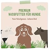 MjAMjAM - Premium Nassfutter für Hunde - Purer Fleischgenuss - leckeres Rind pur, 6er Pack (6 x 400g), getreidefrei mit extra viel Fleisch