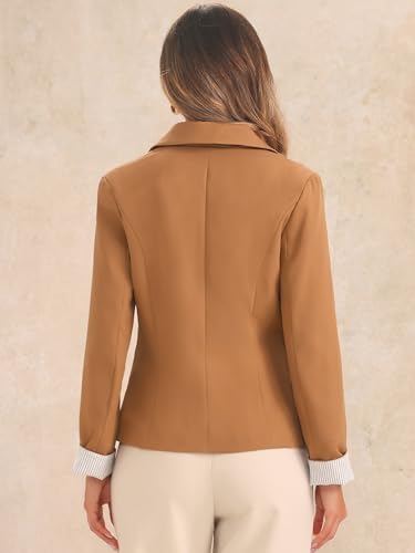 Allegra K Casual Blazer for Women's Lapel Collar Long Sleeve Cropped Blazer3