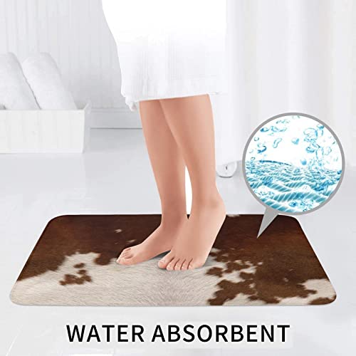 DEPILA Badezimmer 3-teiliges Badezimmerteppich-Set Rotbrauner Rindslederdruck 3-teiliges Badezimmerteppich-Set Badematte + Kontur + Toilettendeckelbezug Badezimmer-Antirutsch-Pad Sets – Bild 7