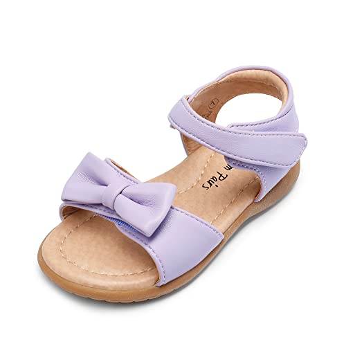 DREAM PAIRS Girls Sandals Fashion Bow Summer Shoes for Toddler/Little Kid 5 Toddler Light/Purple