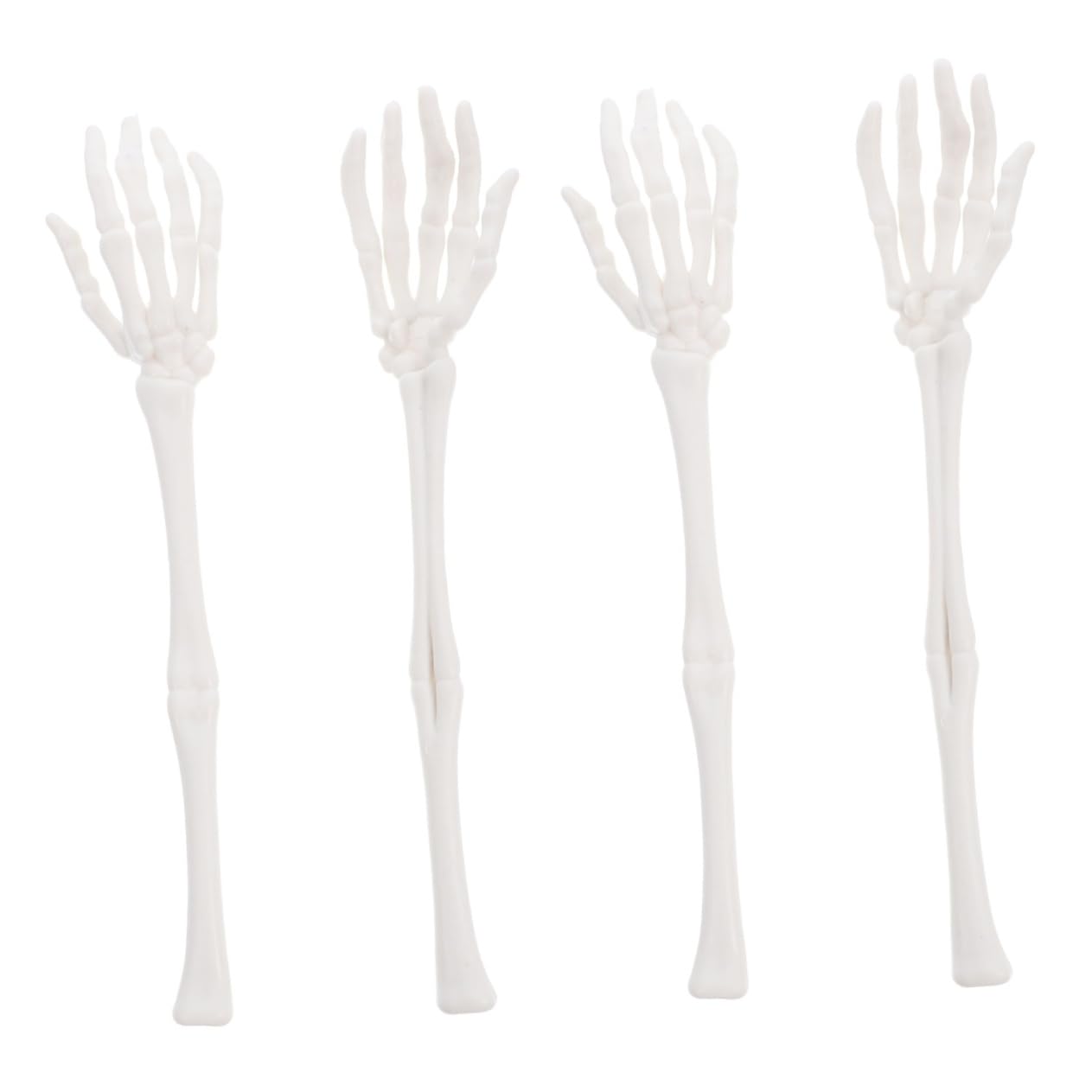 PRETYZOOM 2 Paar Handklauen-Salatgabel Halloween Skeletthand dekoration lustige Nudelgabel Löffel in Form eines Totenkopfarms realistische Skeletthände Gruseliger Skelettarm Plastik Weiß