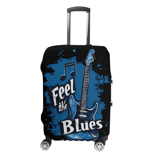 Blues Guitar Musicians Music Luggage Covers Washable Travel Suitcase Cover Elastic Baggage Protector