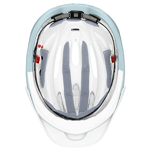 uvex True cc - Leichter Fahrradhelm für Damen und Herren - individuelle Größenanpassung - erweiterbar mit LED-Licht - papyros - peakock matt - 52-55 cm