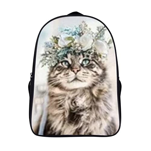 Sac à dos d'école chat pour enfants 40x28x16cm classique et léger