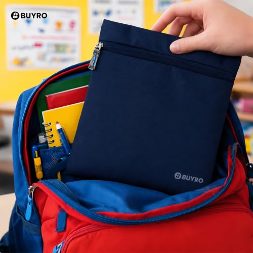 Image of Thermal Insulated Lunch Bag (2L, 4 Kg Capacity) for Kids, Men & Women | Aluminium Foil Inner Lining, Leakproof Tiffin Carry Bag | for Office & School | Lunch Pouch (Dark Blue)